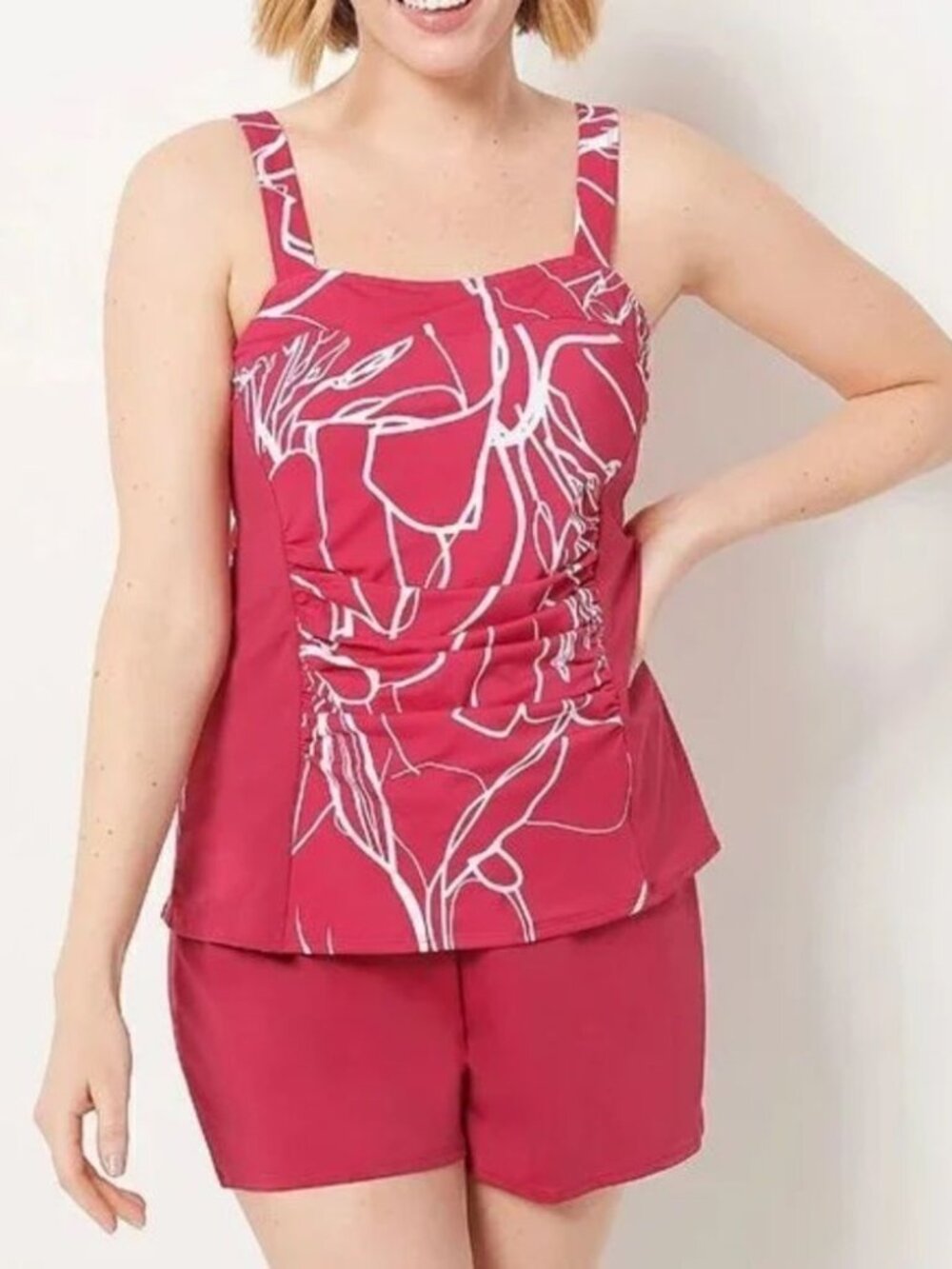 Denim & Co. Beach Tankini Short Set